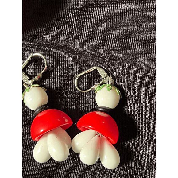 True Vintage 60s Mod Bauhaus Style Earrings with Sterling Silver Ear Loops - 2" - Picture 5 of 5